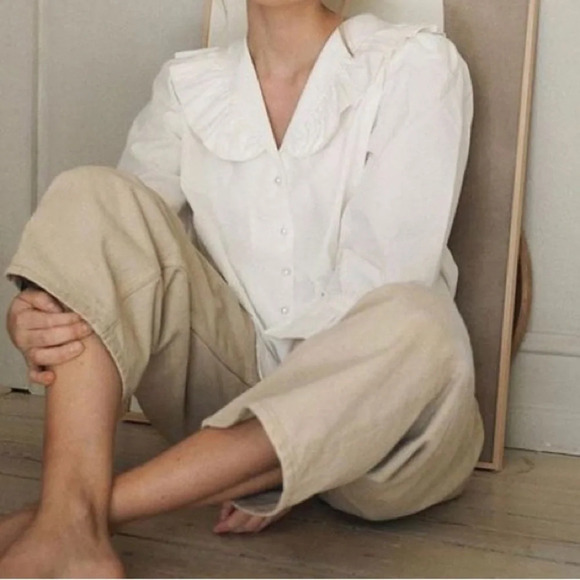 Mr. Larkin Sophie Organic Cotton Striped Blouse (Altered) - Size Large - Picture 2 of 10